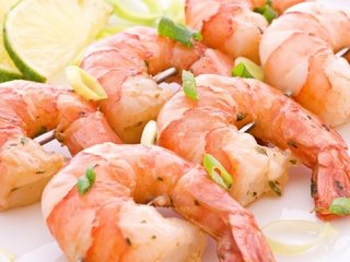 Обои зелень, еда, лайм, морепродукты, креветки, greens, food, lime, seafood, shrimp разрешение 1920x1080 Загрузить