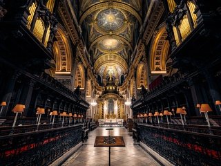 Обои лондон, англия, архитектура, религия, неф, собор святого павла, london, england, architecture, religion, the nave, st. paul's cathedral разрешение 2048x1286 Загрузить