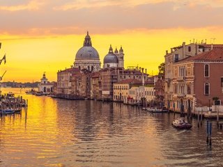 Обои закат, панорама, город, венеция, канал, италия, европа, sunset, panorama, the city, venice, channel, italy, europe разрешение 10000x3172 Загрузить