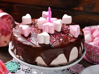 Обои конфеты, сладости, шоколад, торт, десерт, зефир, маршмеллоу, candy, sweets, chocolate, cake, dessert, marshmallows разрешение 3840x2160 Загрузить