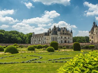 Обои парк, замок, архитектура, франция, chateau de chenonceau, луара, park, castle, architecture, france, loire разрешение 1920x1200 Загрузить