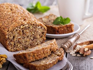 Обои орехи, хлеб, кусочки, выпечка, хлебобулочные изделия, овес, nuts, bread, pieces, cakes, bakery products, oats разрешение 5184x3456 Загрузить