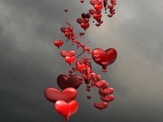 Обои абстракция, фон, цвет, форма, сердце, сердечки, фрактал, abstraction, background, color, form, heart, hearts, fractal разрешение 2560x1600 Загрузить