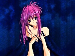 Обои девушка, аниме, фиолетовые глаза, фиолетовые волосы, girl, anime, violet eyes, purple hair разрешение 1920x1080 Загрузить