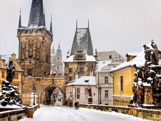 Обои прага, карлов мост, чехия, prague, charles bridge, czech republic разрешение 2560x1440 Загрузить