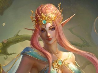 Обои арт, девушка, фэнтези, фея, магия, эльфийка, art, girl, fantasy, fairy, magic, elf разрешение 1920x1080 Загрузить