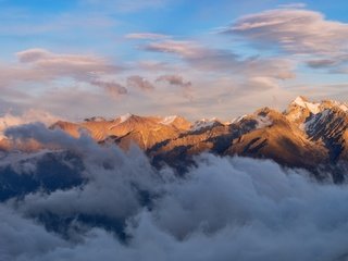 Обои небо, облака, горы, снег, хребты, высотоа, шевченко юрий, the sky, clouds, mountains, snow, ranges, wysota, shevchenko yuri разрешение 1920x1162 Загрузить