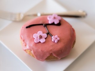 Обои сакура, сладкое, украшение, десерт, глазурь, пирожное, sakura, sweet, decoration, dessert, glaze, cake разрешение 2560x1595 Загрузить