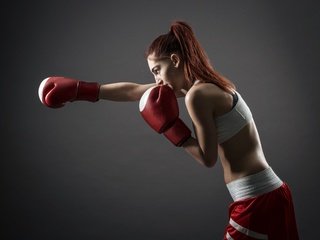 Обои девушка, спорт, бокс, перчатки, рыжеволосая, girl, sport, boxing, gloves, redhead разрешение 4031x2691 Загрузить