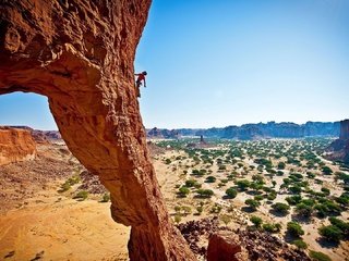 Обои скалы, природа, скала, каньон, человек, высота, спорт, скалолазание, rocks, nature, rock, canyon, people, height, sport, climbing разрешение 1920x1080 Загрузить