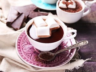 Обои кофе, шоколад, зефир, какао, горячий шоколад, маршмэллоу, coffee, chocolate, marshmallows, cocoa, hot chocolate, marshmallow разрешение 2880x1800 Загрузить