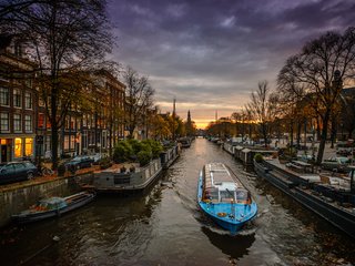 Обои вечер, город, лодки, канал, нидерланды, амстердам, the evening, the city, boats, channel, netherlands, amsterdam разрешение 2048x1367 Загрузить