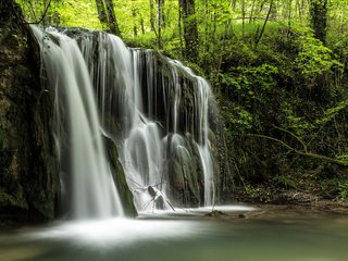 Обои деревья, река, природа, лес, пейзаж, водопад, поток, джунгли, trees, river, nature, forest, landscape, waterfall, stream, jungle разрешение 2880x1800 Загрузить