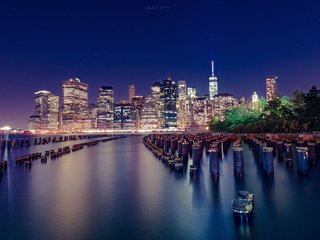 Обои ночь, огни, город, небоскребы, сша, нью-йорк, night, lights, the city, skyscrapers, usa, new york разрешение 1920x1200 Загрузить