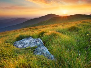 Обои трава, солнце, холмы, природа, пейзаж, луга, biletskyi ievgenii, grass, the sun, hills, nature, landscape, meadows, biletskyi use разрешение 3840x2400 Загрузить