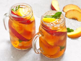 Обои мята, напиток, яблоки, лёд, персики, mint, drink, apples, ice, peaches разрешение 5616x3744 Загрузить