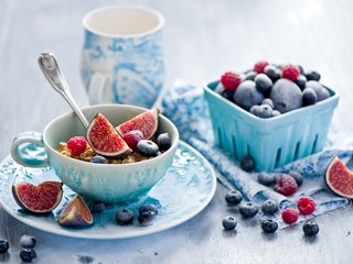 Обои малина, anna verdina, йогурт, фрукты, ягоды, черника, завтрак, сладкое, мюсли, инжир, raspberry, yogurt, fruit, berries, blueberries, breakfast, sweet, muesli, figs разрешение 2900x1892 Загрузить