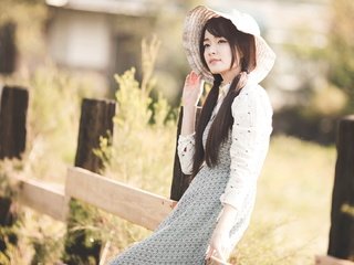 Обои стиль, девушка, лето, шляпа, азиатка, style, girl, summer, hat, asian разрешение 2048x1100 Загрузить