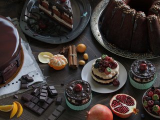 Обои фрукты, сладкое, торт, десерт, пирожное, кекс, fruit, sweet, cake, dessert, cupcake разрешение 4000x2400 Загрузить