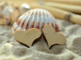 Обои песок, сердце, сердечки, ракушка, sand, heart, hearts, shell разрешение 4928x3264 Загрузить