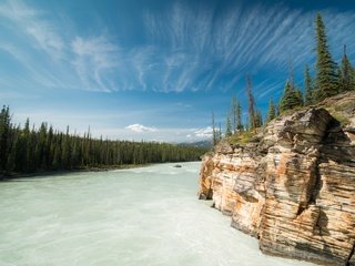 Обои река, лес, скала, канада, альберта, провинция альберта, река боу, bow river, river, forest, rock, canada, albert, alberta, the bow river разрешение 3000x2000 Загрузить