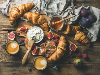 Обои еда, кофе, сыр, завтрак, круассаны, инжир, бекон, рикотта, food, coffee, cheese, breakfast, croissants, figs, bacon, ricotta разрешение 4500x3365 Загрузить