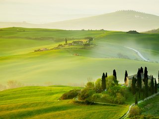 Обои деревья, холмы, природа, поля, лето, италия, тоскана, san quirico´orcia, trees, hills, nature, field, summer, italy, tuscany, san quiricoorcia разрешение 4000x2667 Загрузить