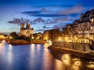 Обои огни, город, париж, франция, нотр-дам-де-пари, lights, the city, paris, france, notre dame de paris разрешение 2048x1365 Загрузить