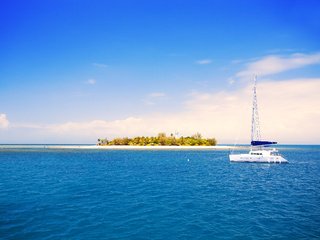 Обои море, пляж, яхта, остров, тропики, sea, beach, yacht, island, tropics разрешение 4368x2912 Загрузить