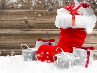 Обои новый год, подарки, рождество, сапог, башмак, new year, gifts, christmas, boots, shoe разрешение 2880x1800 Загрузить