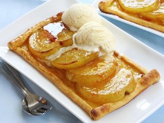 Обои мороженое, яблоки, сладкое, выпечка, десерт, пирог, ice cream, apples, sweet, cakes, dessert, pie разрешение 1920x1280 Загрузить