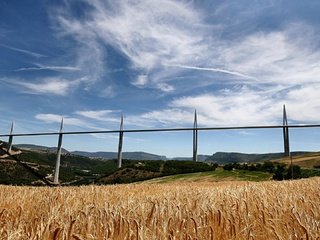 Обои поле, мост, пшеница, франция, рожь, field, bridge, wheat, france, rye разрешение 1920x1080 Загрузить