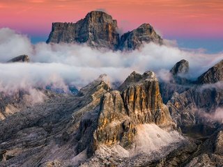 Обои облака, горы, природа, камни, италия, кортина-д’ампеццо, clouds, mountains, nature, stones, italy, cortina d'ampezzo разрешение 1920x1080 Загрузить