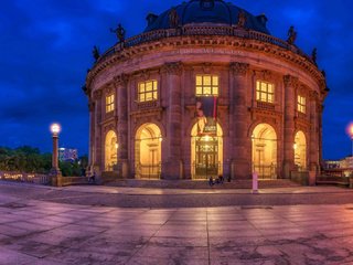 Обои вечер, подсветка, германия, берлин, bode-museum, the evening, backlight, germany, berlin разрешение 1920x1080 Загрузить