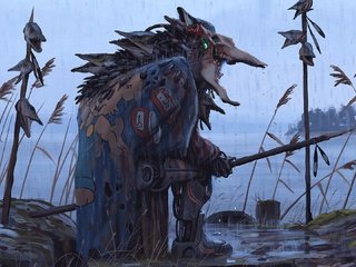 Обои берег, существо, камыш, кол, vagrant pike, shore, being, reed, number разрешение 1920x1080 Загрузить