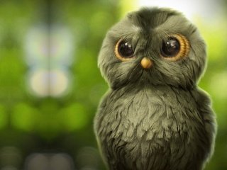 Обои арт, сова, зеленый фон, детская, ahmad merheb, art, owl, green background, children's разрешение 2600x1619 Загрузить