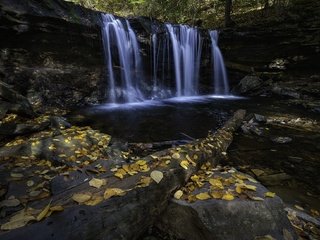Обои река, водопад, осень, river, waterfall, autumn разрешение 2048x1300 Загрузить
