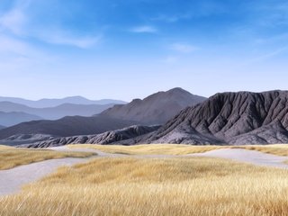 Обои горы, холмы, долина, mountains, hills, valley разрешение 3840x2160 Загрузить