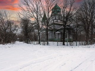 Обои храм, закат, зима, temple, sunset, winter разрешение 2048x1300 Загрузить