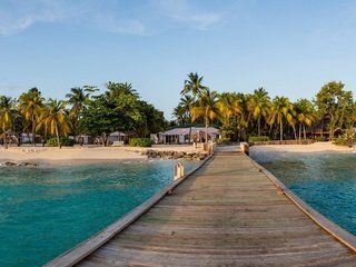 Обои пляж, причал, пальмы, курорт, карибы, beach, pier, palm trees, resort, caribbean разрешение 1920x1080 Загрузить