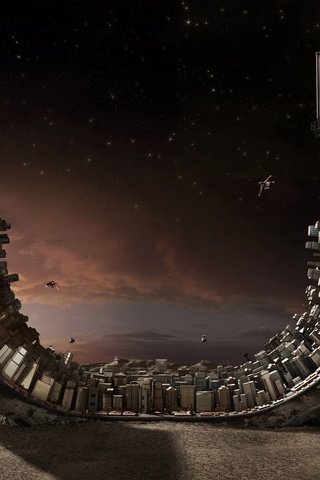 Обои город, иной мир, полукруг, the city, another world, semicircle разрешение 1920x1200 Загрузить