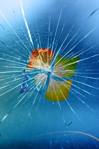 Обои синий, стекло, windows 7, разбитое, blue, glass, broken разрешение 1920x1200 Загрузить