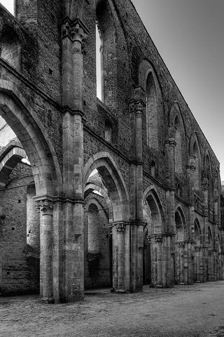 Обои развалины, черно-белая, церковь, the ruins, black and white, church разрешение 1920x1200 Загрузить