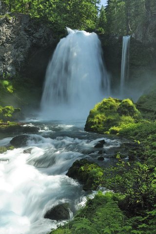 Обои вода, природа, камни, лес, лето, водопад, water, nature, stones, forest, summer, waterfall разрешение 1920x1200 Загрузить