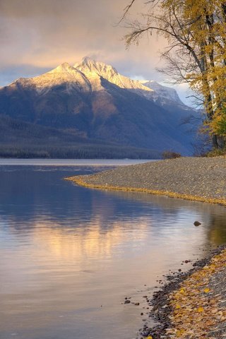 Обои вода, горы, лес, осень, water, mountains, forest, autumn разрешение 1920x1080 Загрузить