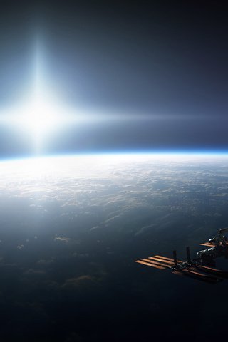 Обои космос, корабль, на орбите, мкс, space, ship, in orbit, iss разрешение 2560x1600 Загрузить