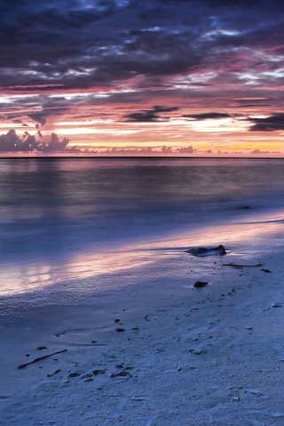 Обои облака, камни, берег, закат, море, clouds, stones, shore, sunset, sea разрешение 2560x1600 Загрузить