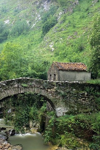 Обои мост, домик, каменый, bridge, house, stone разрешение 1920x1200 Загрузить