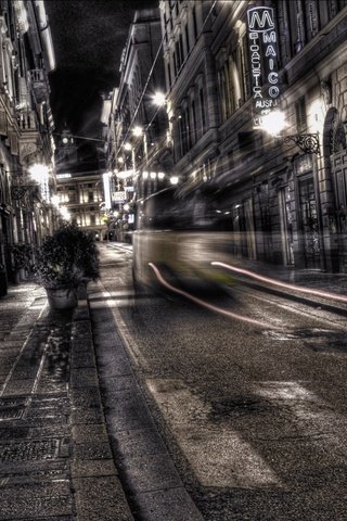 Обои ночь, фонари, улица, night, lights, street разрешение 2031x1201 Загрузить