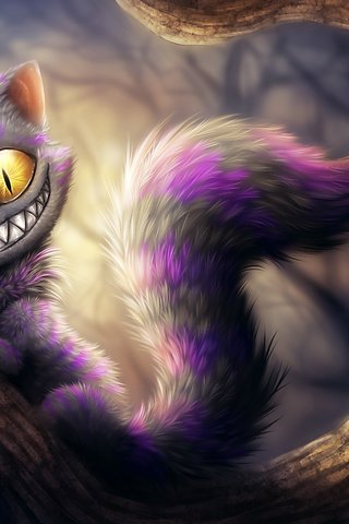 Обои чеширский кот, cheshire, kikariz, cheshire cat разрешение 2700x1800 Загрузить